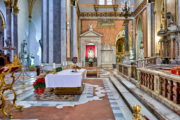 Visit to San Domenico Maggiore church in Naples Campania Italy Print