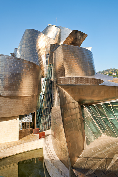 Exploring the design of the Guggenheim Museum in Bilbao Spain Print