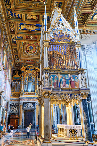 Visit to the Archbasilica Cathedral in Rome Italy during the day Print