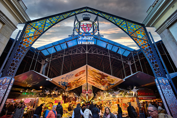 Entrance of Mercat de Sant Josep de la Boqueria in Barcelona Digital Download