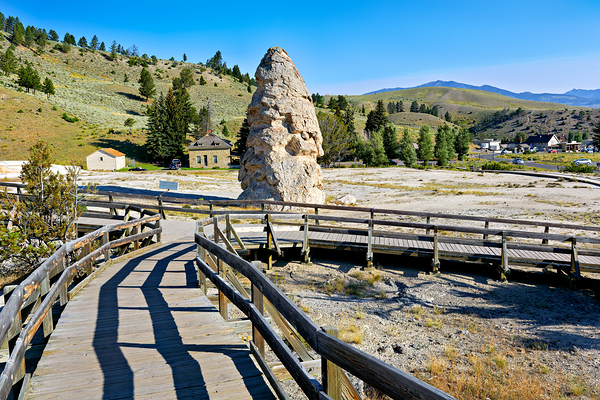 Exploring liberty cap in yellowstone national park usa Print