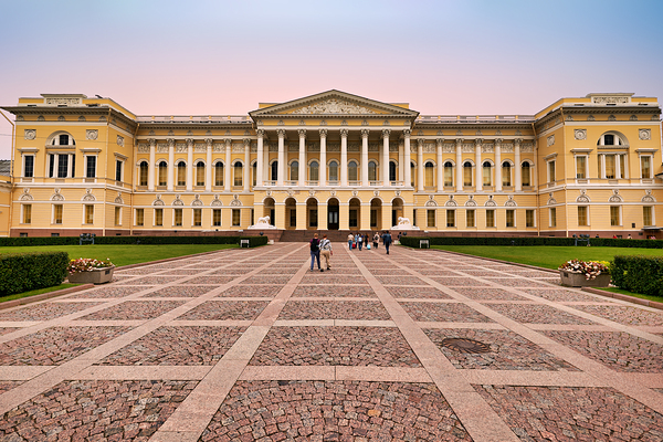 Visitors explore the Russian Museum in Saint Petersburg Print