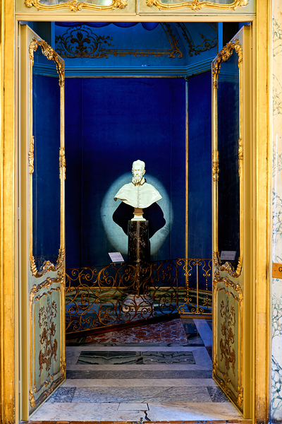 Doria Pamphilj Gallery in Rome features Pope Innocent X statue Print