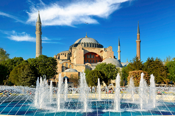 Hagia Sophia Grand Mosque stands tall in Istanbul Turkey Print