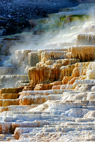 Mound Spring and Jupiter Terrace display geothermal features Print