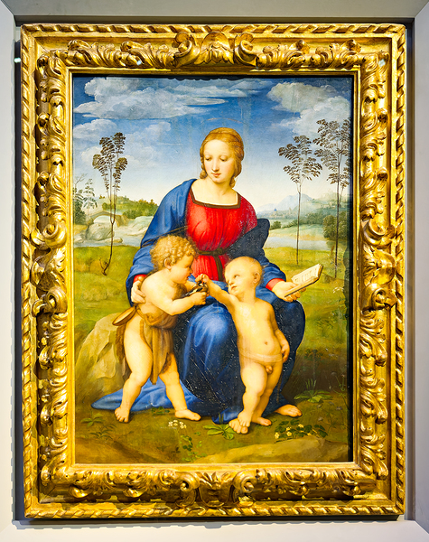Madonna with child by raffaello sanzio at uffizi gallery in flor Print