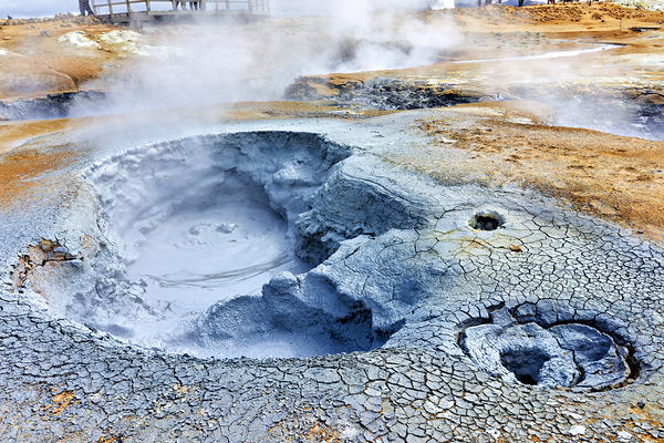 Exploring hverir hot springs in Iceland near geothermal features by Marco Brivio