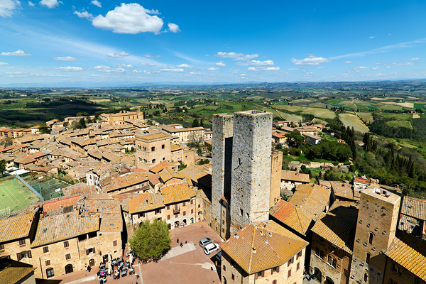 Aerial view of San Gimignano in Tuscany during the day Digital Download