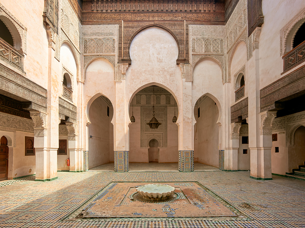 Exploring Al Attarine Madrasa in Fez Morocco during the day Print