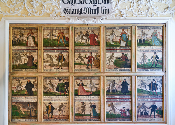 Fussen museum displays Danse Macabre art from St. Mangs Abbey Print