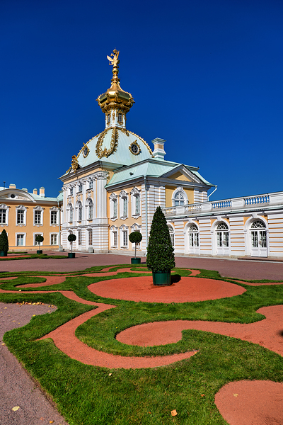 St Petersburg architecture near Peterhof Palace under clear sky Print