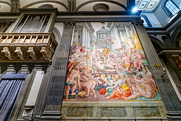 Martyrdom of St. Lawrence painting in Basilica of San Lorenzo Fl Print