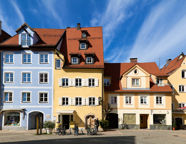 Colorful houses in Fussen along the Romantic Road in Bavaria Print