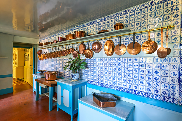 Explore the kitchen in Monets house at Giverny in Normandy Fran Print