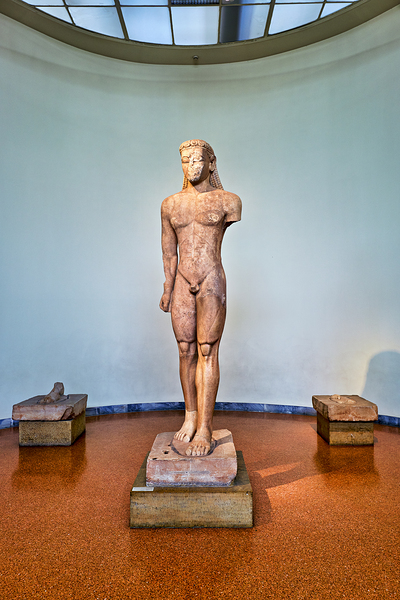 Statue of youth in National Archaeological Museum of Athens Gree Print