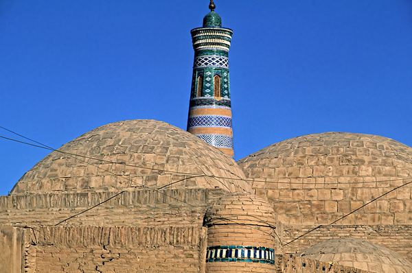 Exploring the historic architecture of Khiva in Uzbekistan Print