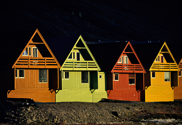 Colorful houses in Longyearbyen Svalbard under sunlight Digital Download