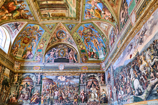 Frescoes in raphael rooms at the vatican museums in rome Print