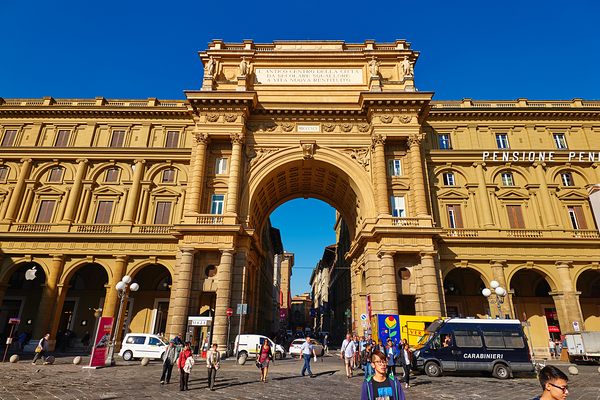 Exploring the architecture in Florence Tuscany Italy under clear Print