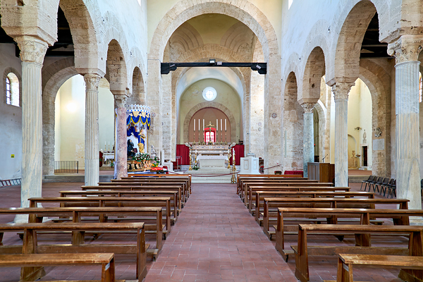 Interior view of the Norman Cathedral in Gerace Calabria Italy Print