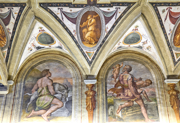 Frescoes by vasari in the diocesan museum of cortona italy Print