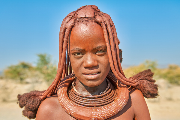 Portrait of a Himba woman in Namibias Kunene region Print