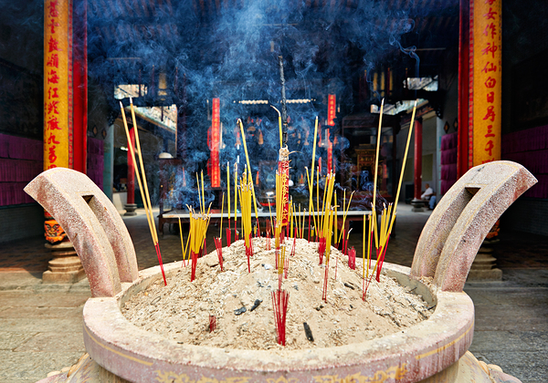 Incense burning at a temple in Ho Chi Minh City Vietnam by Marco Brivio