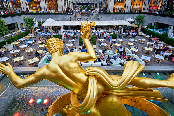 Prometheus statue at Rockefeller Center in Manhattan during the  Print