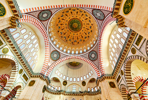 Visit to Suleymaniye Mosque in Istanbul Turkey on a sunny day Print