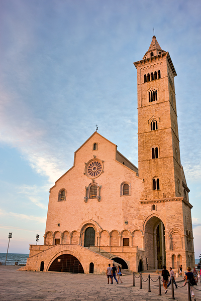 Apulia Puglia Italy. Trani. Basilica Cattedrale Beata Maria Vergine Assunta dedicated to Saint Nicholas at dusk Print