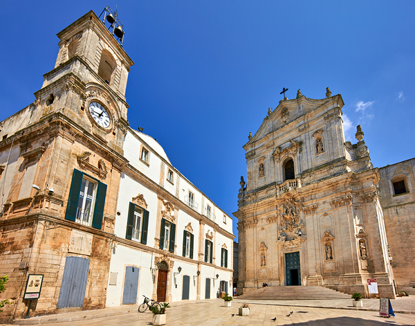 Apulia Puglia Italy. Martina Franca. Piazza Plebiscito and the Cathedral. Basilica S. Martino Print