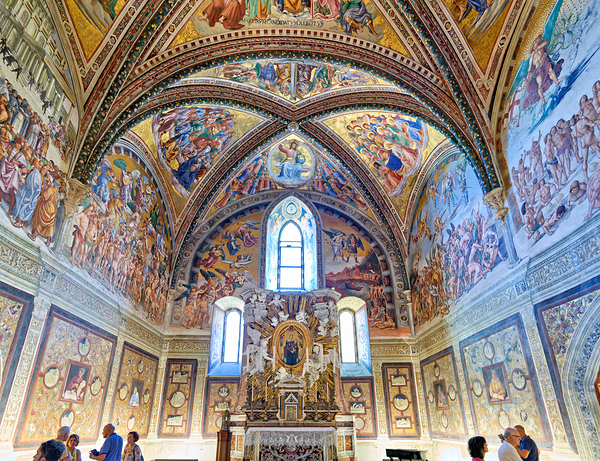 Orvieto Umbria Italy. The chapel of the Madonna di San Brizio frescoed by Fra Angelico Benozzo Gozzoli and Luca Signorelli Print