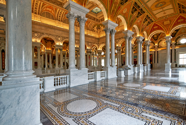 Inside the Library of Congress. Washington D.C. Print