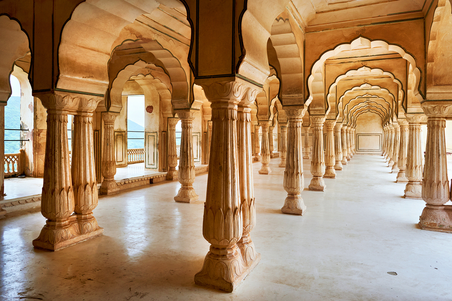 Exploring the architecture of Amber Palace in Rajasthan India  Print