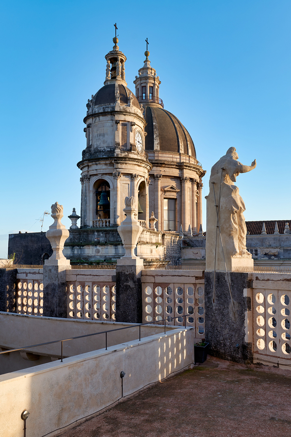 View of metropolitan cathedral of saint agatha in catania sicily  Print