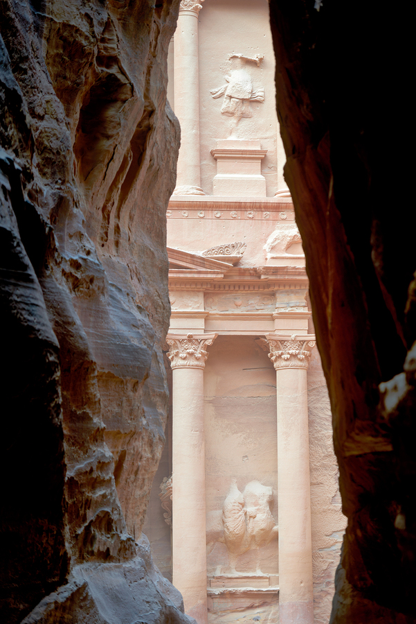 Exploring the al khazneh treasury in petra jordan  Print
