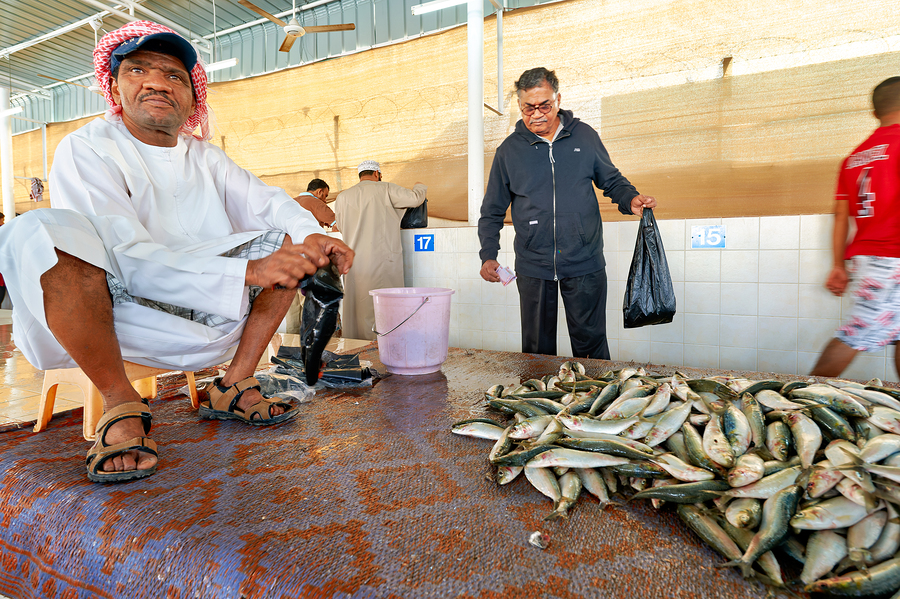 Fish market in Muscat Oman shows local trade activity  Print