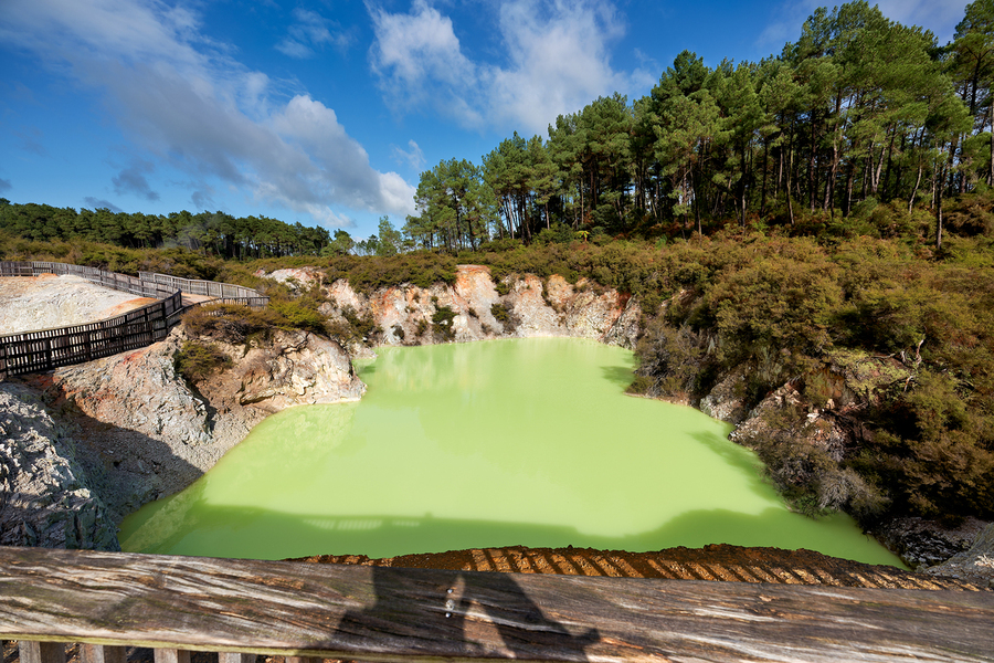 Views of devils bath in waiotapu thermal wonderland rotorua  Print