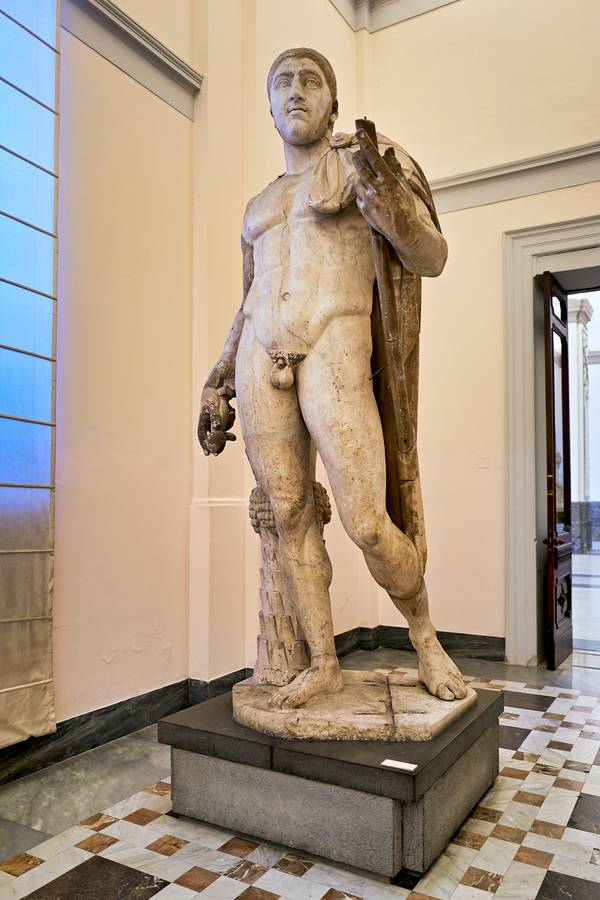 Statue at national archaeological museum of naples in campania  Print