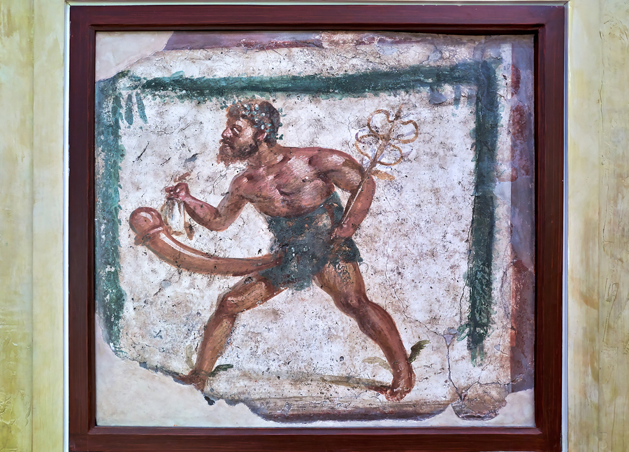 Ancient artwork display at National Archaeological Museum of Nap  Print