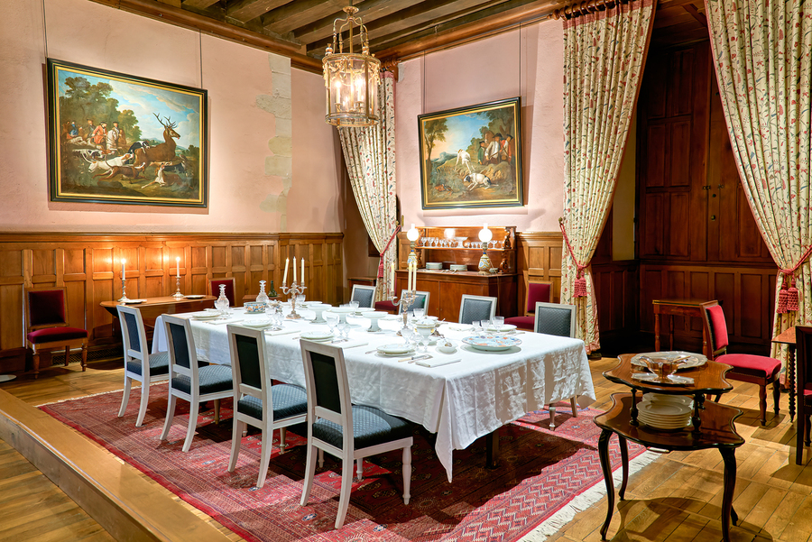 Dining room setup in Chateau dAzay le Rideau in Loire Valley  Print