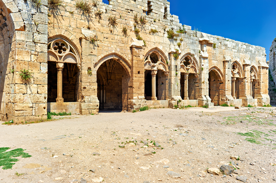 Exploring Krak des Chevaliers crusader castle in Syria  Print