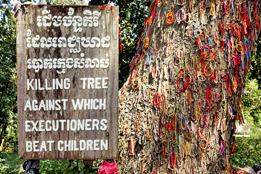 Cambodian Killing Tree a poignant memorial for children.  Print