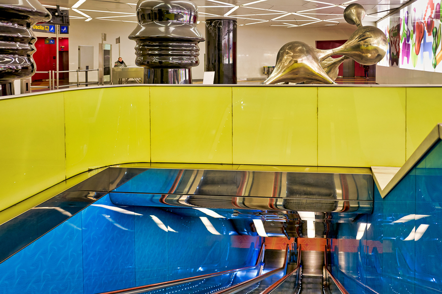 Artwork at Universita metro station in Naples Campania Italy  Print