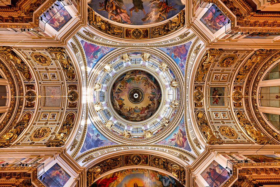 View of the ceiling at St. Isaacs Cathedral in Saint Petersburg  Print