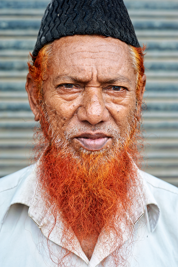 Portrait of a man with red beard in Jodhpur India  Print