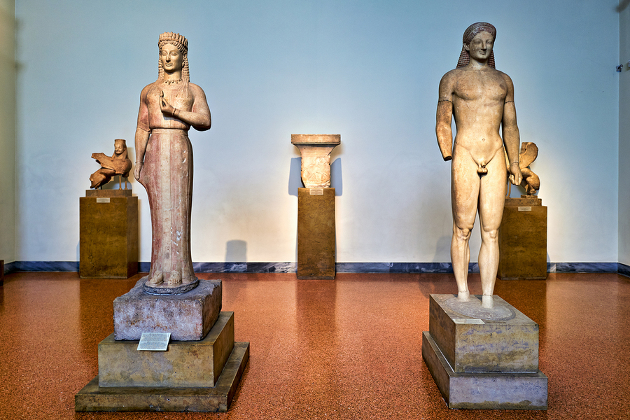 Sculptures at athens national archaeological museum  Print