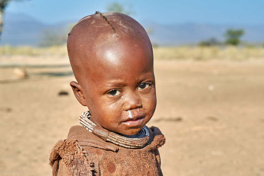 Portrait of a child from Himba village in Kunene region of Namib  Imprimer