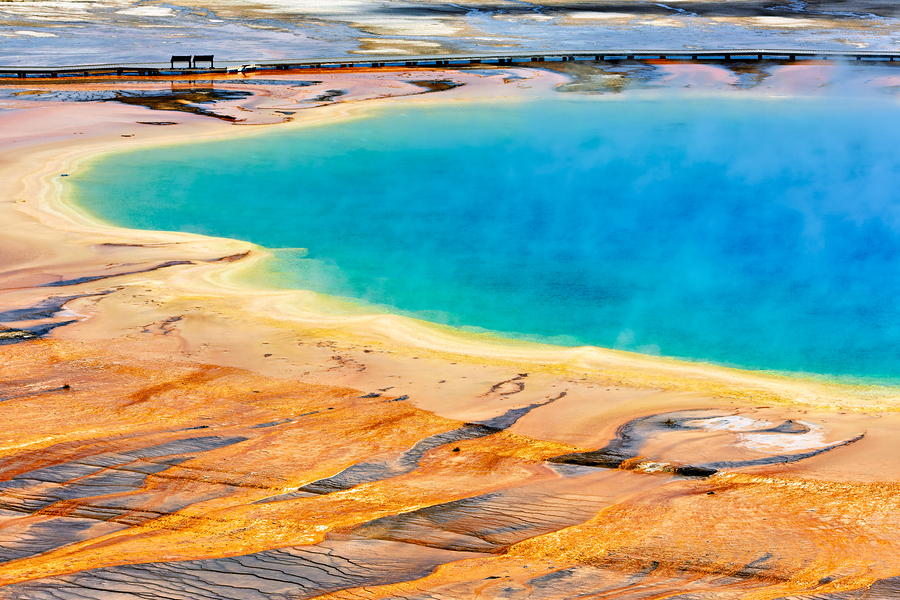 Explore grand prismatic spring in yellowstone national park  Print