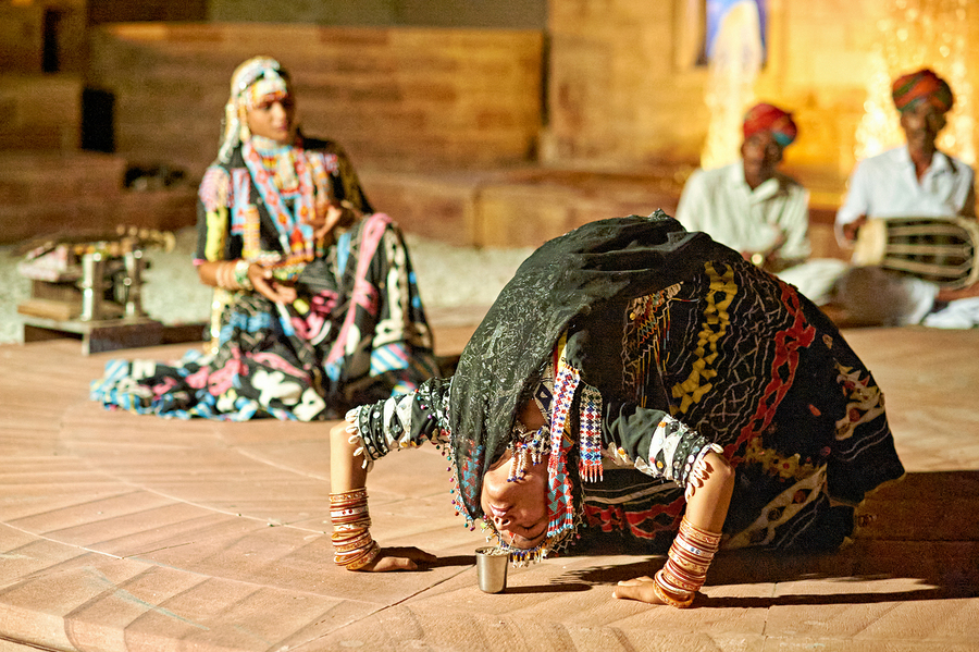 Traditional dance performance in Khimsar Rajasthan  Print